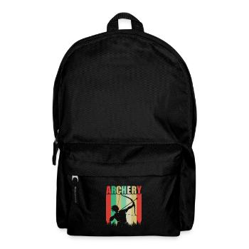 Bogensport Bogenschütze Bogenschießen Pfeil Bogen - Rucksack - Schwarz - Vorne