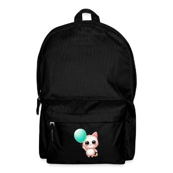 Katze mit Ballon - Rucksack - Schwarz - Vorne