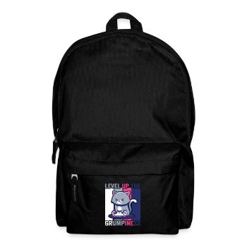 Gaming, Zocken, Videospiel, Grumpy Katze Gamer - Rucksack - Schwarz - Vorne