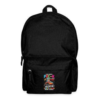 Nursery Gift Dinosaur Dino Skateboard - Backpack - black - Front