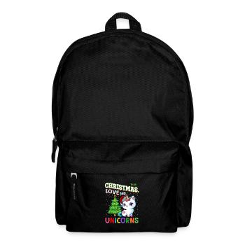 Einhorn Pferde Reitern Weihnachen Liebe Reiten - Rucksack - Schwarz - Vorne