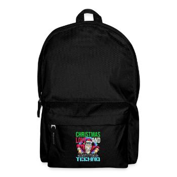Noël Disco, Rave, Techno, House, Goa, Fête - Sac à dos - noir - Devant
