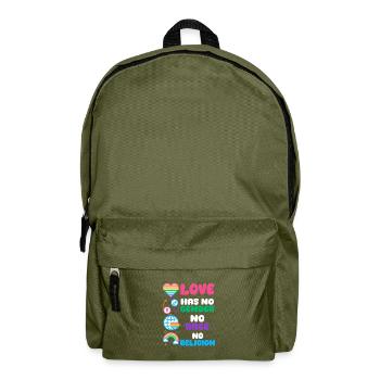 Gender Lesben, Schwule, Trans, Queer Regenbogen - Rucksack - Olivgrün - Vorne