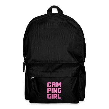 Campinggirl Camper flauschig Mädchen pink Fell Van - Rucksack - Schwarz - Vorne