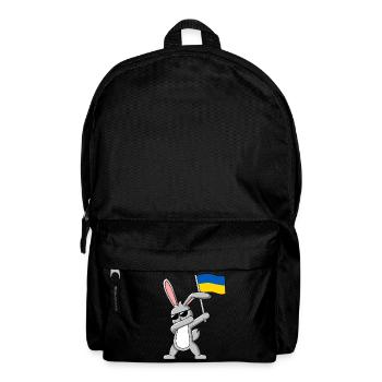 Dabbing Rabbit with flag of Ukraine - Backpack - black - Front
