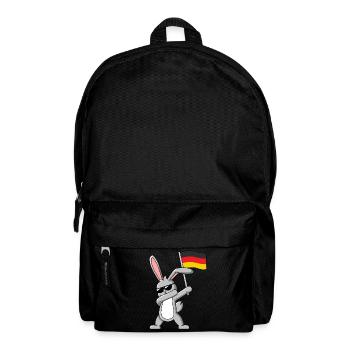 Dabbing Rabbit with German flag - Backpack - black - Front