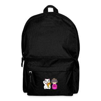 Maneki Neko Japan Glücksbringer - Rucksack - Schwarz - Vorne