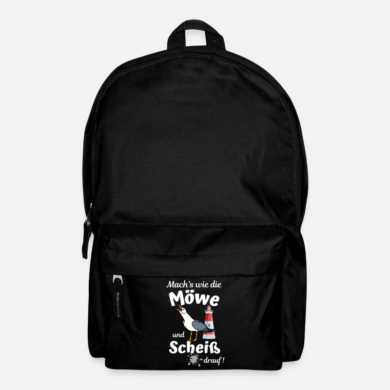 Mach's wie die Möwe und Scheiß drauf - Ostsee Fun - Rucksack - Schwarz