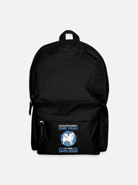 Samojede Samojeden Schlittenhund Frauchen Spruch - Rucksack - Schwarz