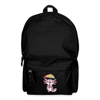 Niedlicher Axolotl mit Regenschirm - Rucksack - Schwarz - Vorne