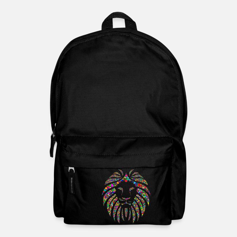 Löwe Regenbogen Geometrisch Geschenk - Rucksack - Schwarz