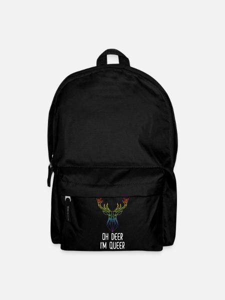 DEER Queer Hart Funny LGBTQ Gay Gift - Backpack - black