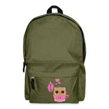 Katze süß - Rucksack - Olivgrün - Vorne