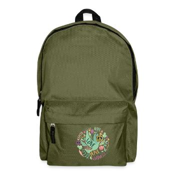 peace and love - Backpack - olive green - Front