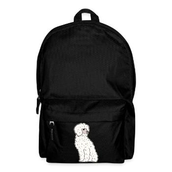 Pudel Hund Zwergpudel Toy Pudel Kleinpudel Welpe - Rucksack - Schwarz - Vorne