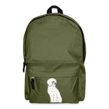 Pudel Hund Zwergpudel Toy Pudel Kleinpudel Welpe - Rucksack - Olivgrün - Vorne