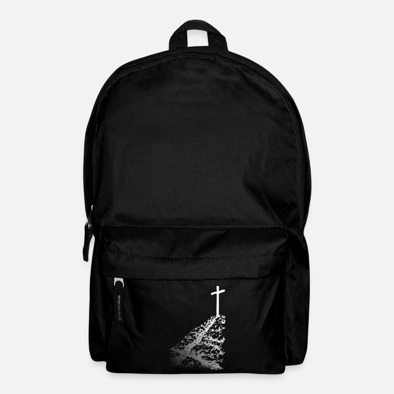 Croix blanche avec ombre - Sac à dos - noir