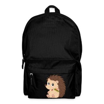 Süßer Baby Igel mit Sandwich - Rucksack - Schwarz - Vorne