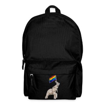 Elefant Regenbogen Flagge - Rucksack - Schwarz - Vorne