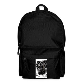Black and White Dog Sketch - Backpack - black - Front