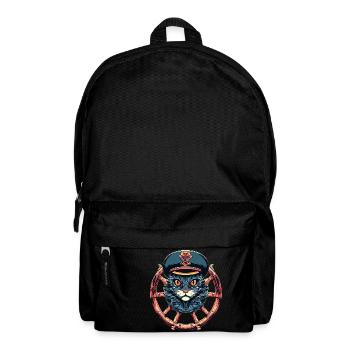 Captain Cat at the helm - Backpack - black - Front