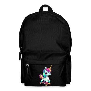 Licorne sur une planche à roulettes - Sac à dos - noir - Devant