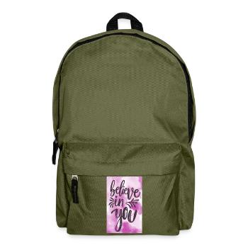 Glaube an dich! - Rucksack - Olivgrün - Vorne