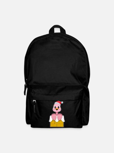 Flamingo Weihnachten Weihnachtsmütze - Rucksack - Schwarz