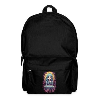 Gothic Anime Kawaii Girl with Roses Victorian - Backpack - black - Front