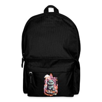 Kawaii Katze Sushi Pastell Liebhaber Japan Style - Rucksack - Schwarz - Vorne