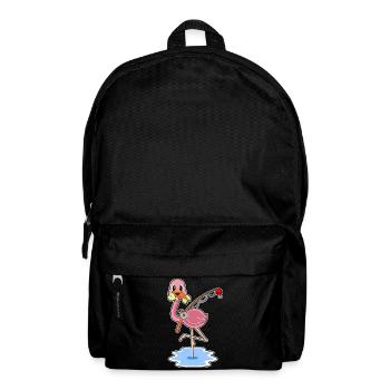 Flamingo Angler Fisch Angeln - Rucksack - Schwarz - Vorne