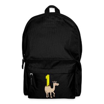 1 an - Inscription à l’école - Motif chameau - Numéro 1 - Sac à dos - noir - Devant