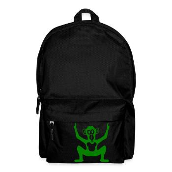Lustiger Party Affe Hält Finger Hände Hoch Spaß DJ - Rucksack - Schwarz - Vorne