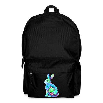 Hase Aquarell Ostern Silhouette - Rucksack - Schwarz - Vorne