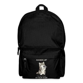Les mains en l’air, c’est une attaque contre ton cœur - Sac à dos - noir - Devant