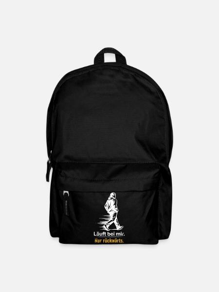 Läuft bei mir – Nur rückwärts Shirt - Rucksack - Schwarz