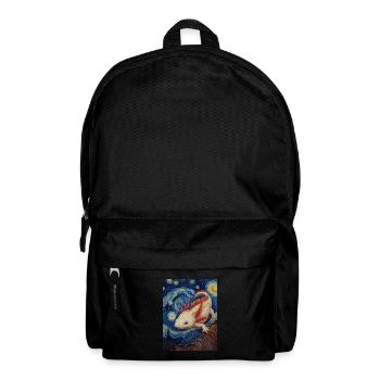 axolotl, van gogh, sternennacht - Rucksack - Schwarz - Vorne