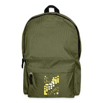 gamer I love games - Backpack - olive green - Front