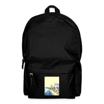 Retro Los Angeles Santa Monica Pier - Rucksack - Schwarz - Vorne