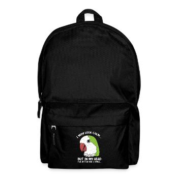 Je peux avoir l’air calme Drôle de perroquet disant quaker - Sac à dos - noir - Devant