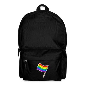 Regenbogen Flagge - Rucksack - Schwarz - Vorne