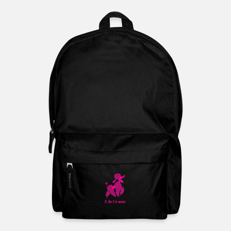 it s time to be awesome, pink poodle - Backpack - black
