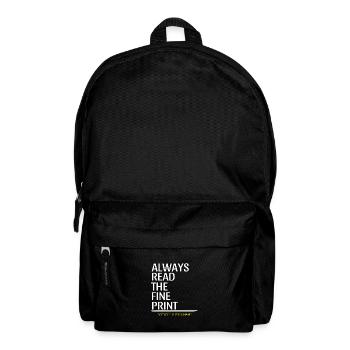 Always Read The Fine Print Pregnancy Announcement - Backpack - black - Front