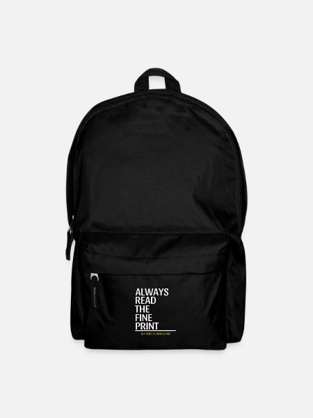 Always Read The Fine Print Pregnancy Announcement - Backpack - black
