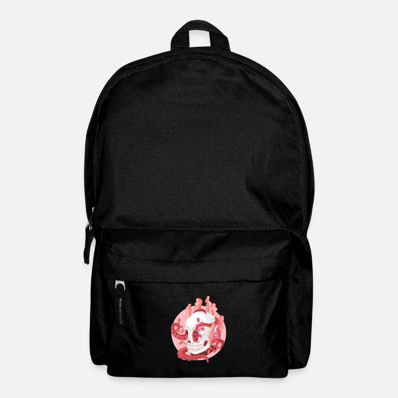 Octopus in the skull under water in front of divers - Backpack - black