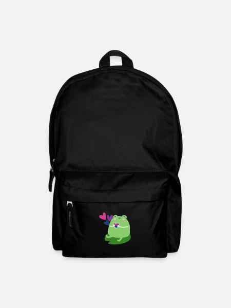 Süßer Frosch mit bisexuellen pride Flaggen Farben - Rucksack - Schwarz