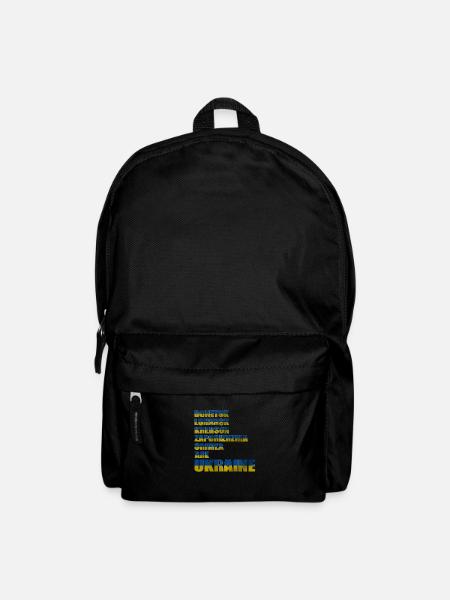 Ukrainisches Flaggen Symbol Ukrainische Städte - Rucksack - Schwarz