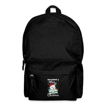 Westie Weihnacht Goldener Hunde Geschenk - Rucksack - Schwarz - Vorne