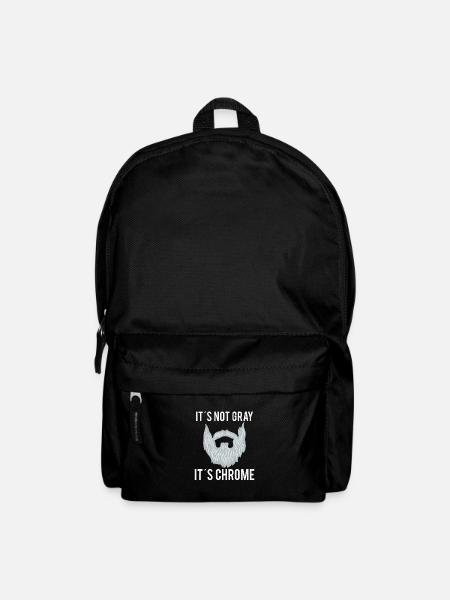 Gray Beard Wearer Bearded Hipster Full Grown Gray - Rucksack - Schwarz