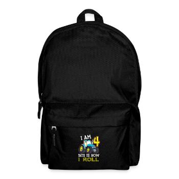 4e anniversaire drôle tracteur cadeau - Sac à dos - noir - Devant